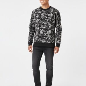 #306: Polo Ralph Lauren Men's Camouflage Long Sleeve Tee - Black and Gray
